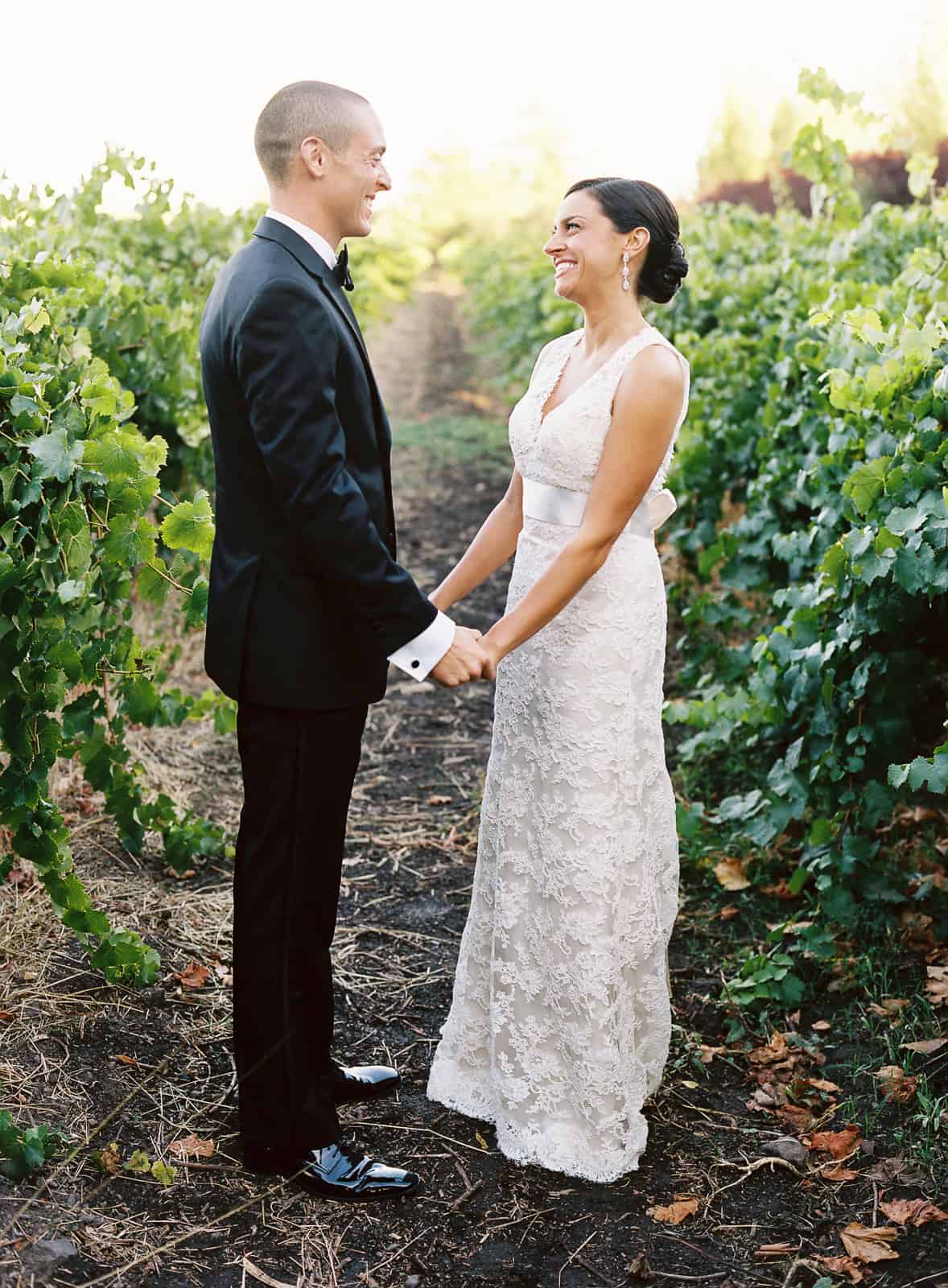 Sonoma wedding vineyard portrait