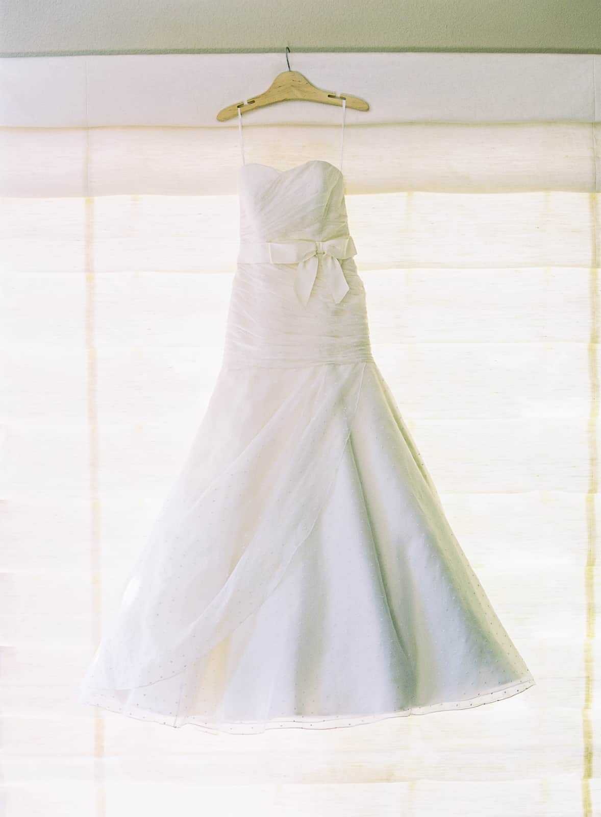 Wedding dress on hanger