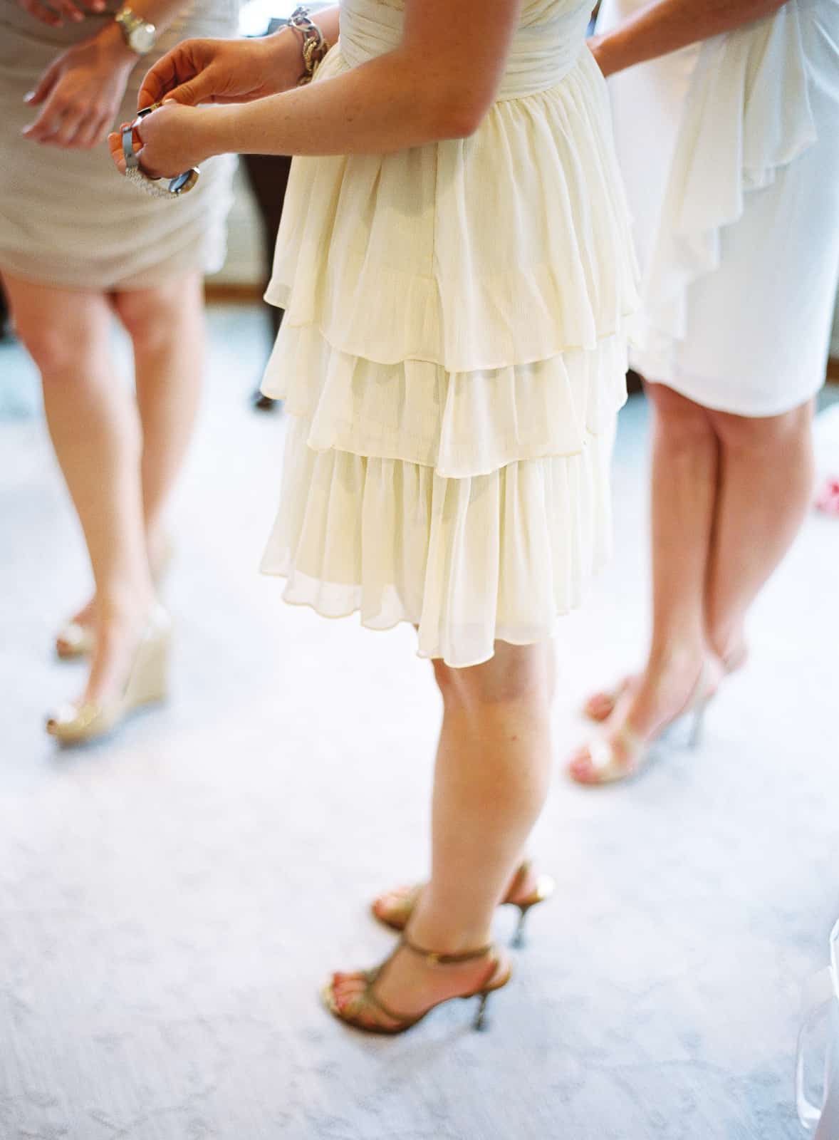 white-knee-length-bridesmaid-dresses