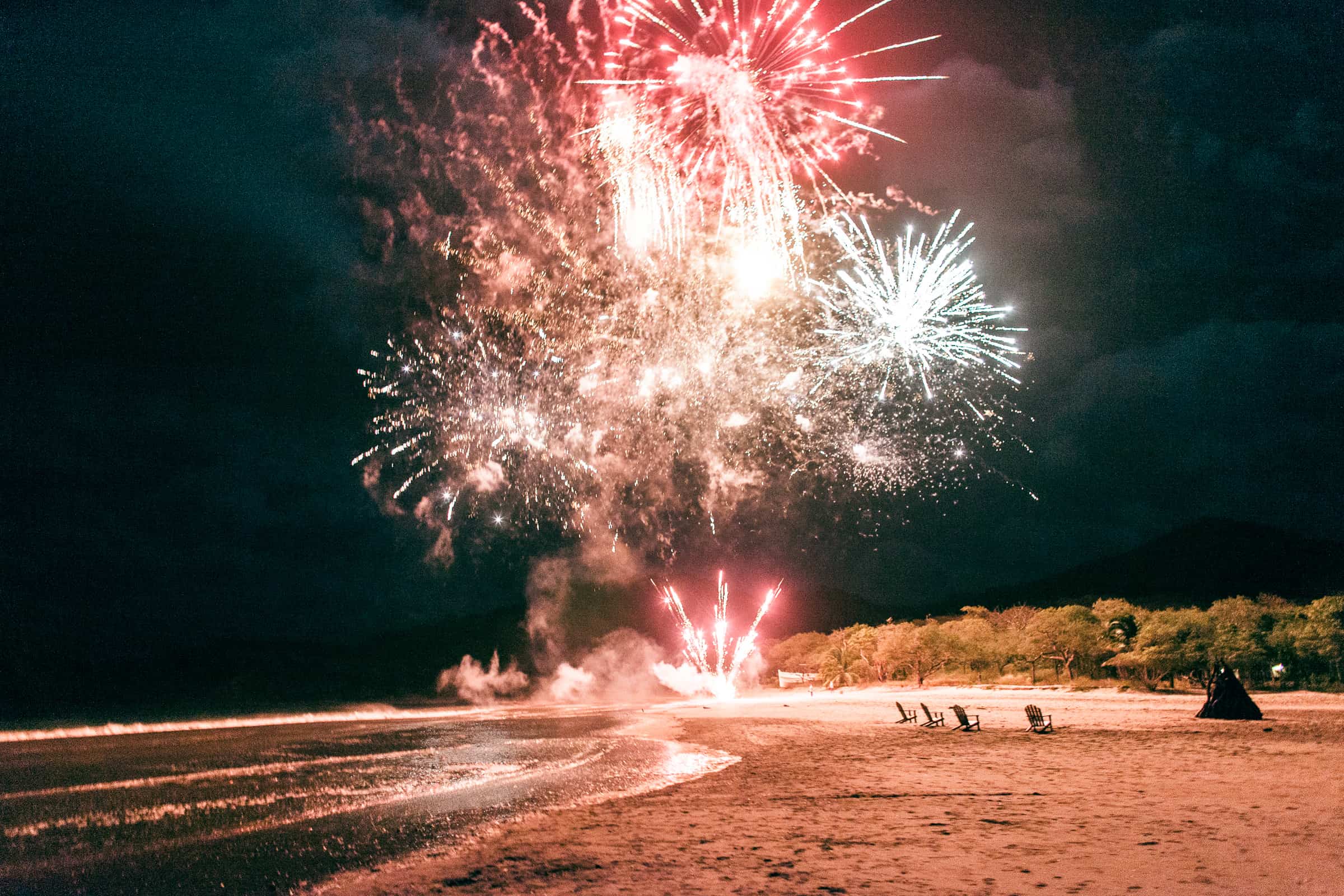 beach fireworks