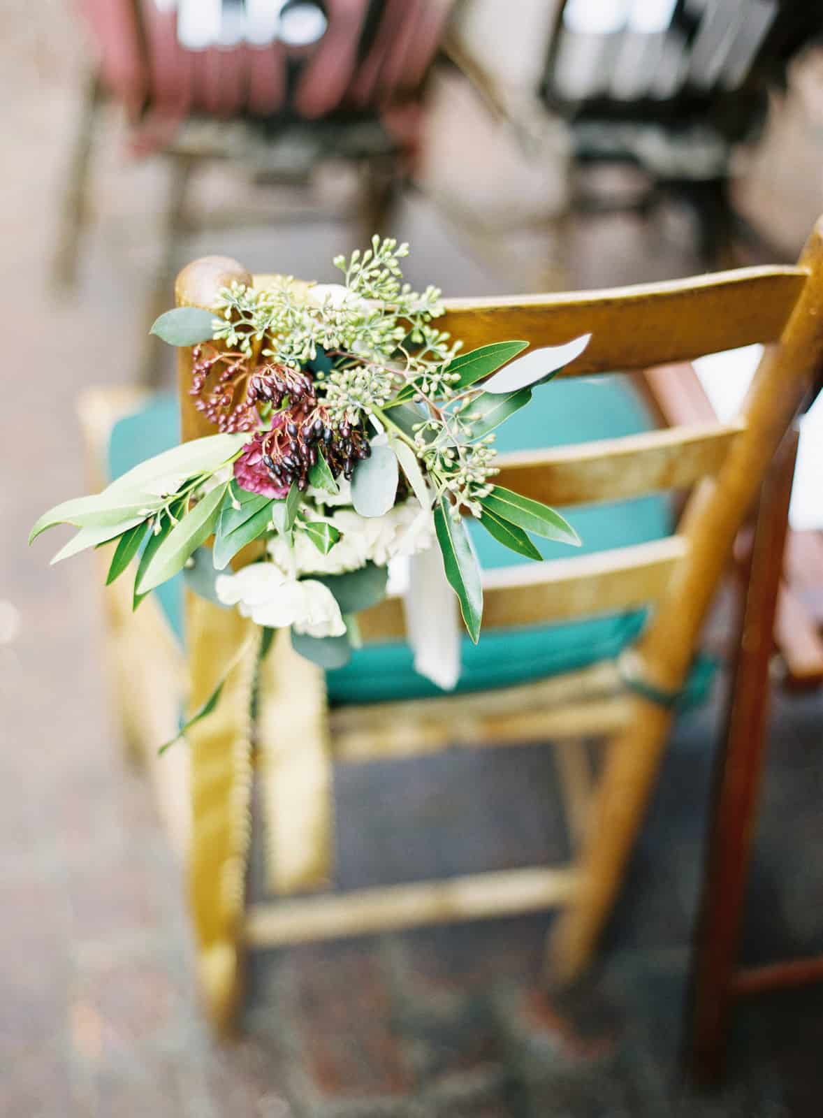 ceremony chair with laurel leaves