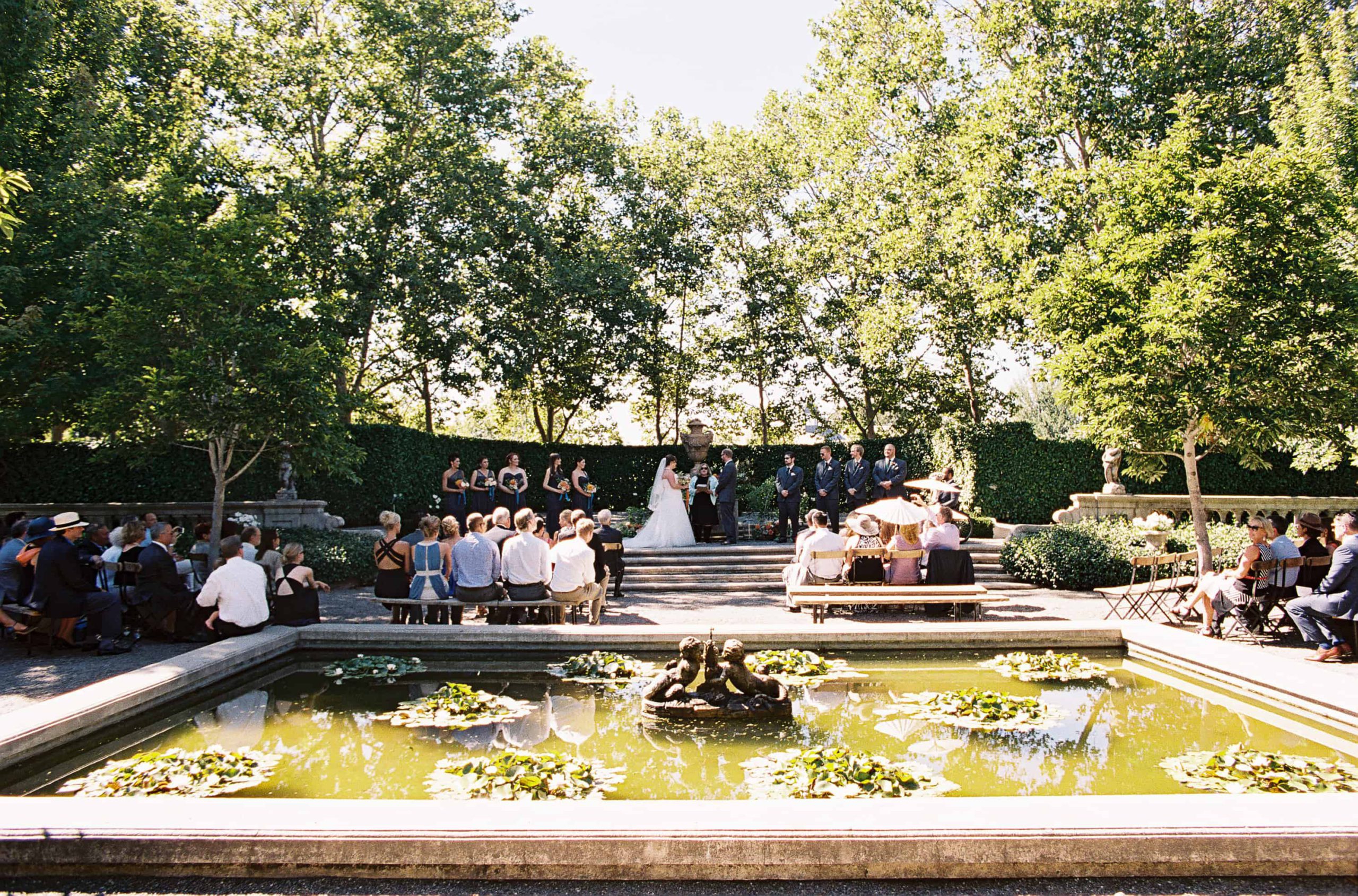ceremony by a fountain