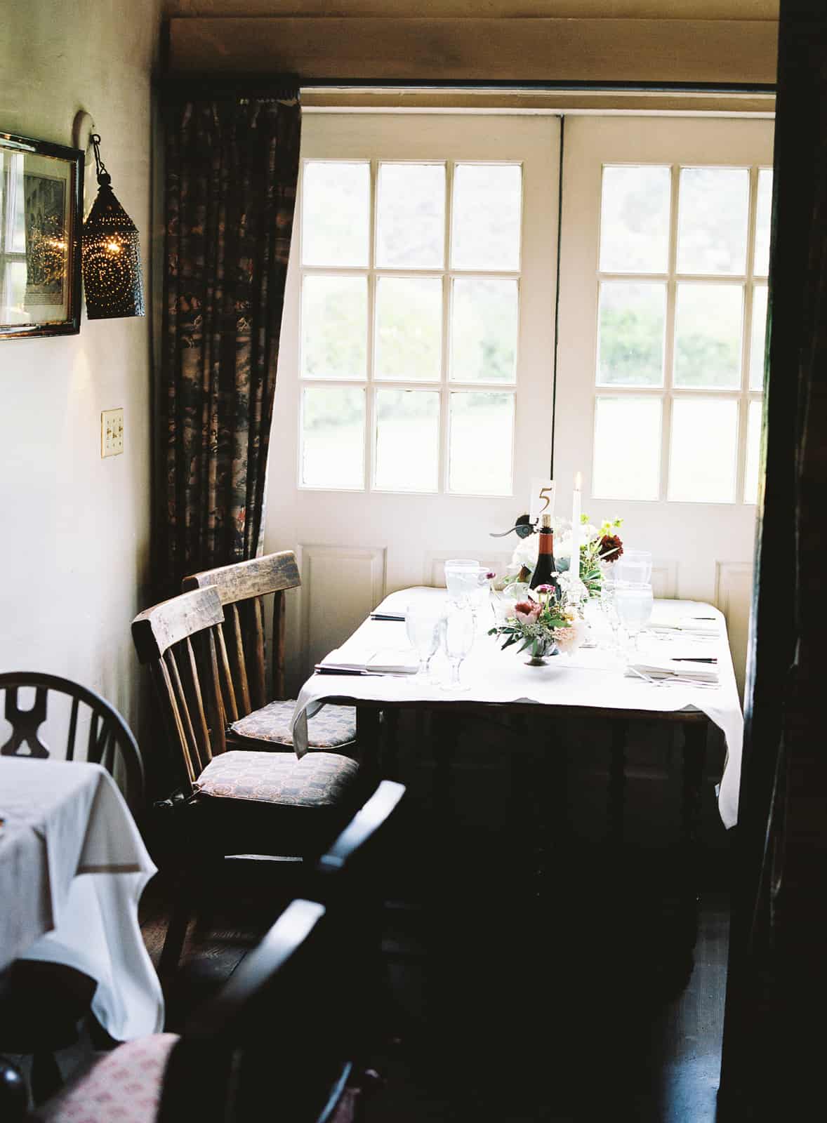 rustic dinner table setting english inn