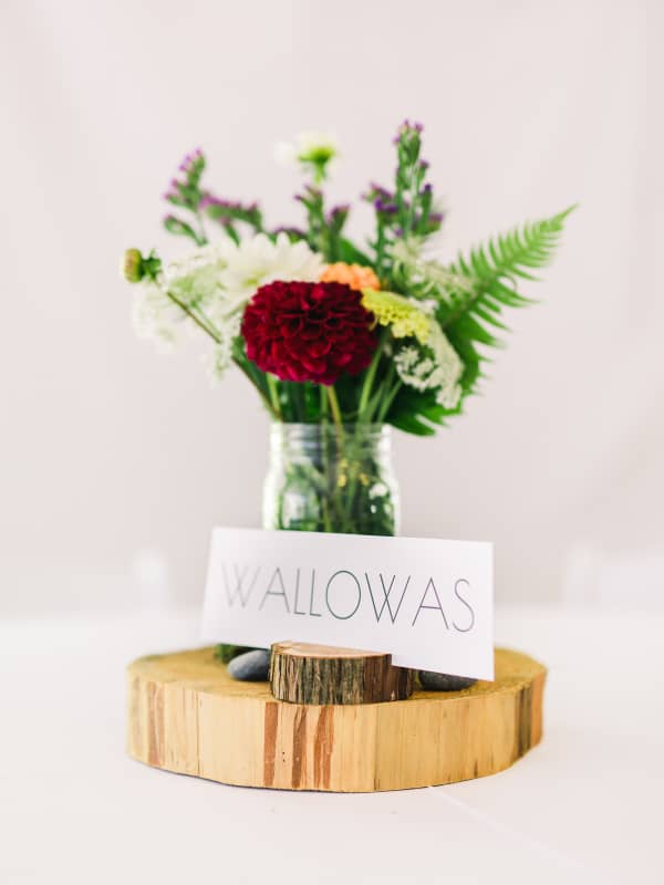 Cooper Carras Wood Round And Mason Jar Table Centerpiece