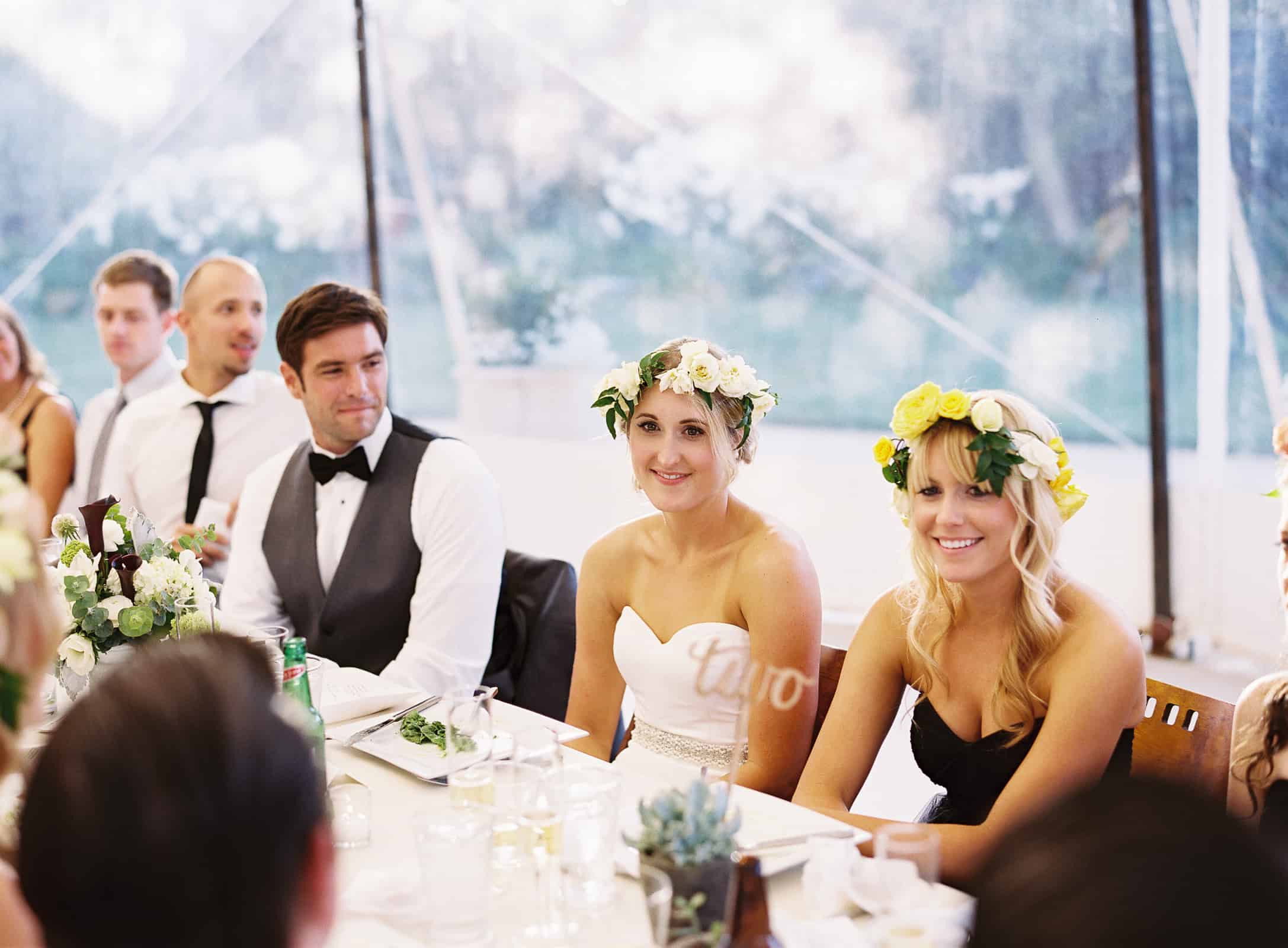 bride and groom at head table