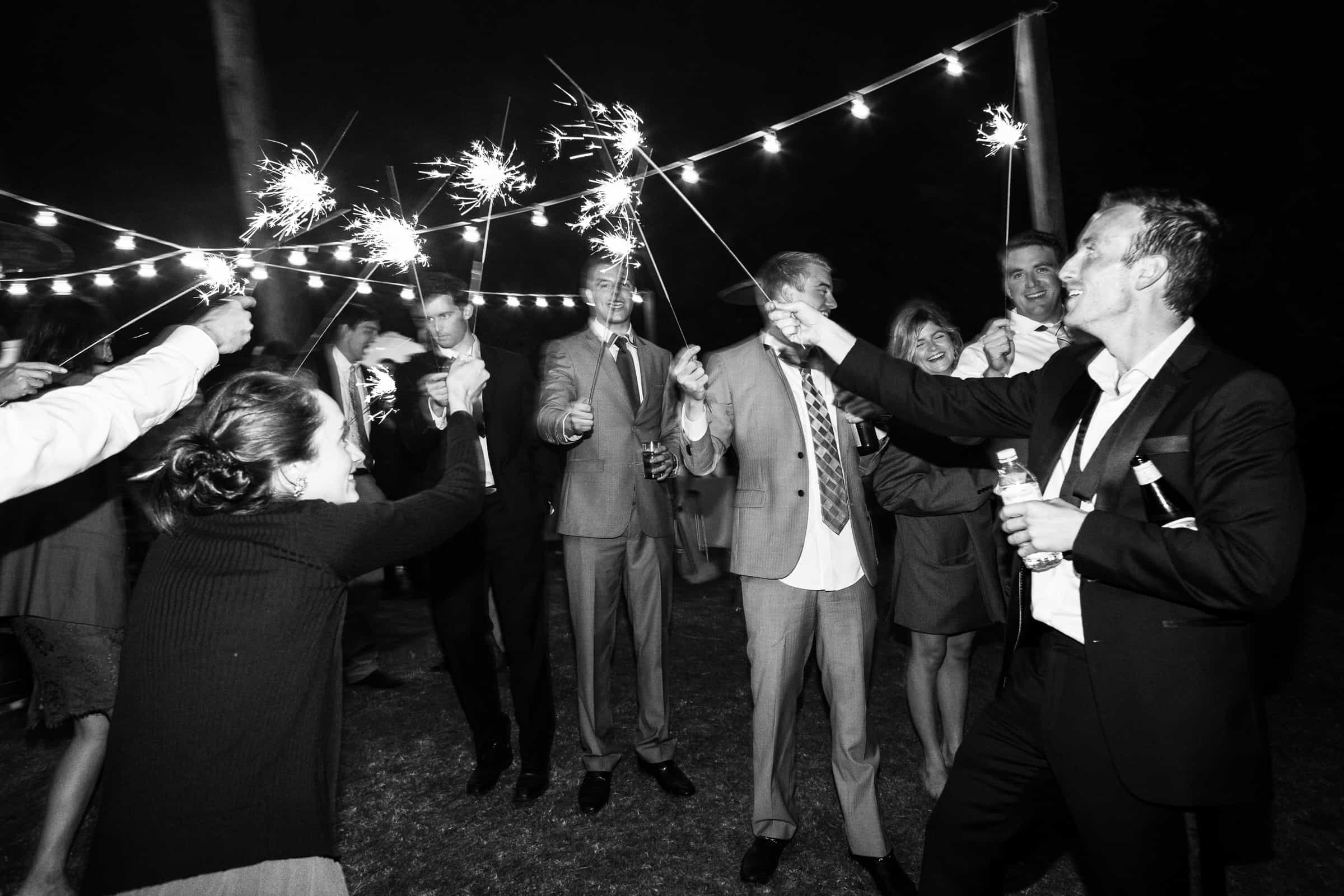 guests with sparklers