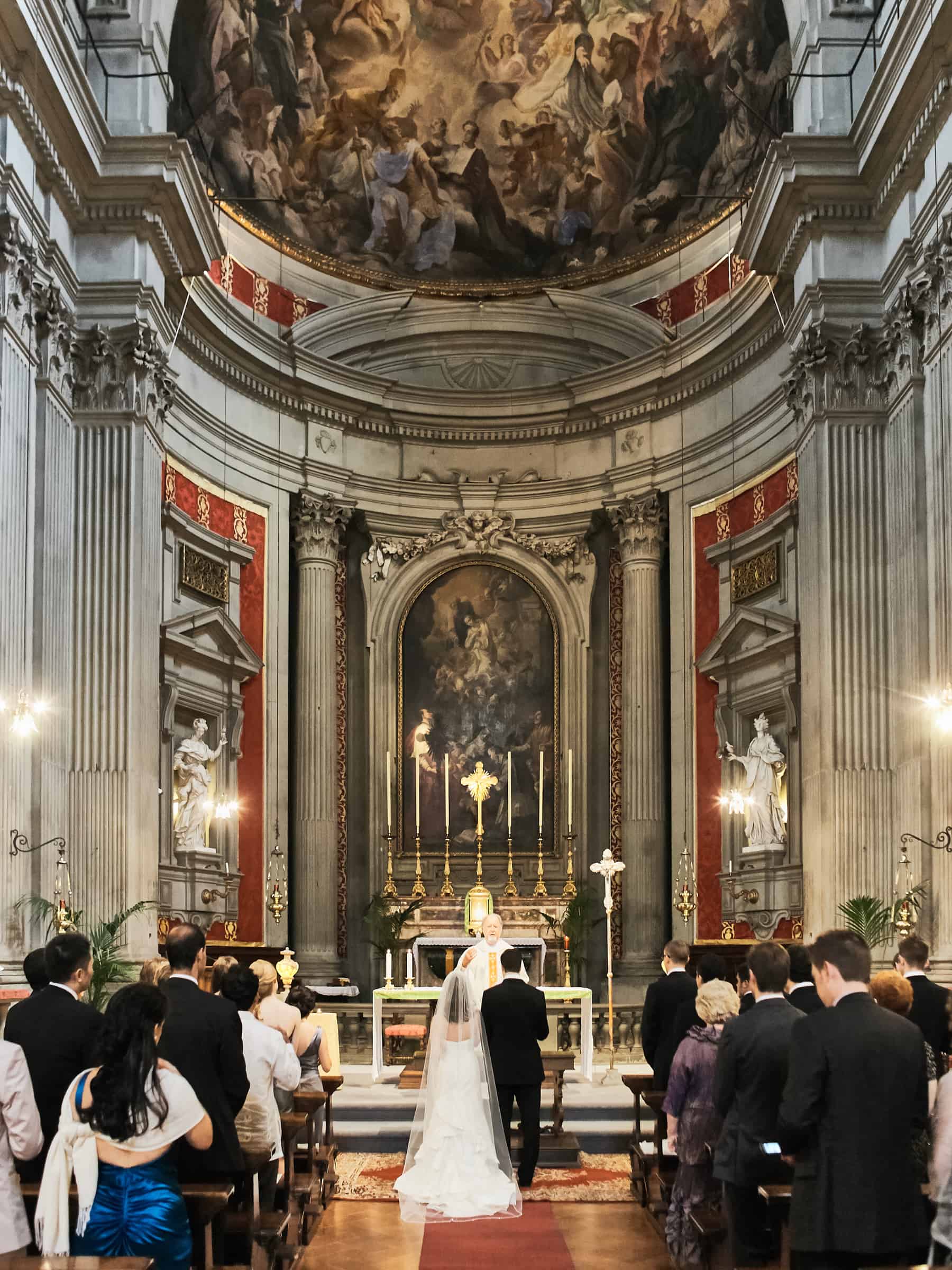 church ceremony at destination wedding in Italy