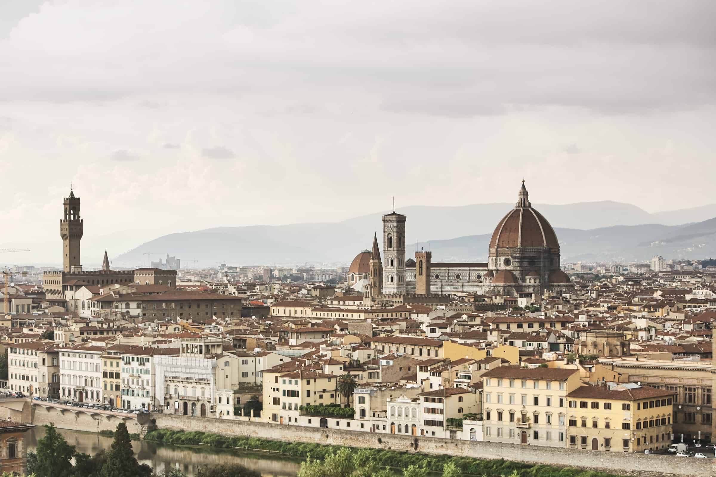 view of Florence Italy and the Duomo