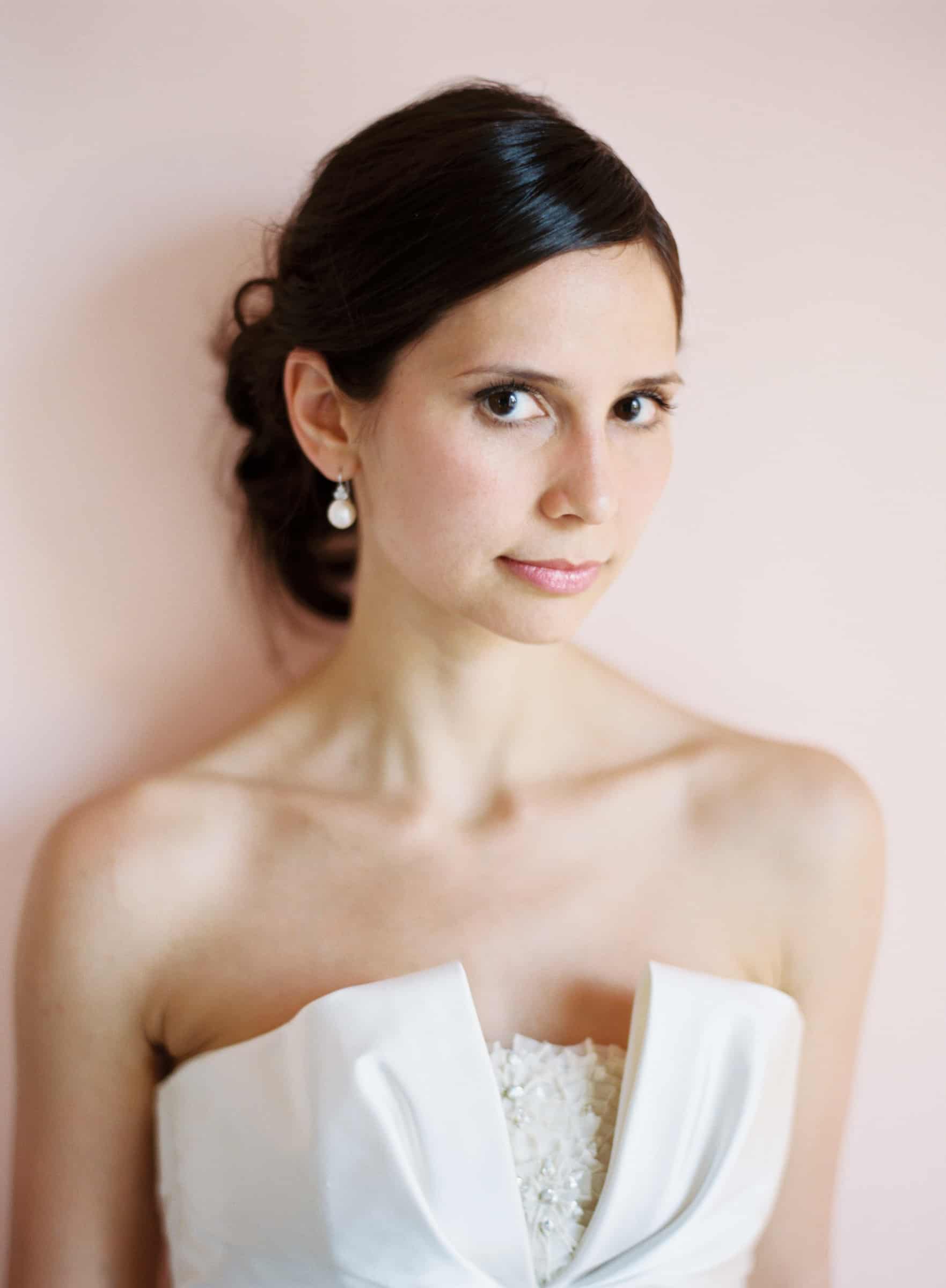 bride portrait in pink