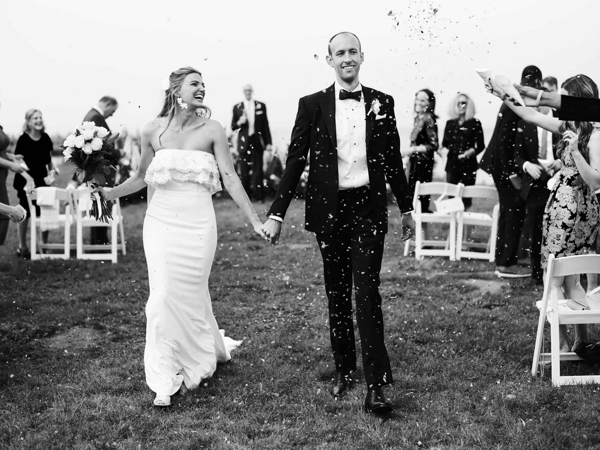 crissy field wedding in san francisco with confetti send off